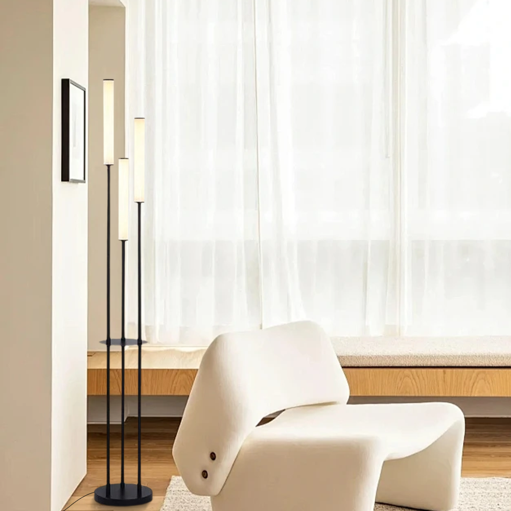 Minimalist Metal Linear Black Floor Lamp Bedroom