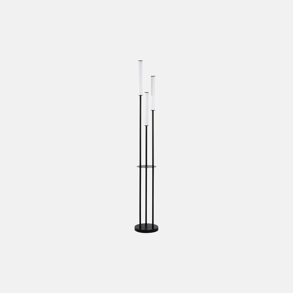 Minimalist Metal Linear Black Floor Lamp Bedroom