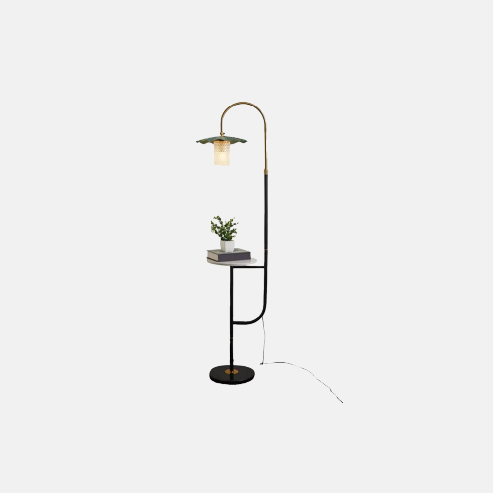 Vintage Metal Hooded Gold Floor Lamp living Room