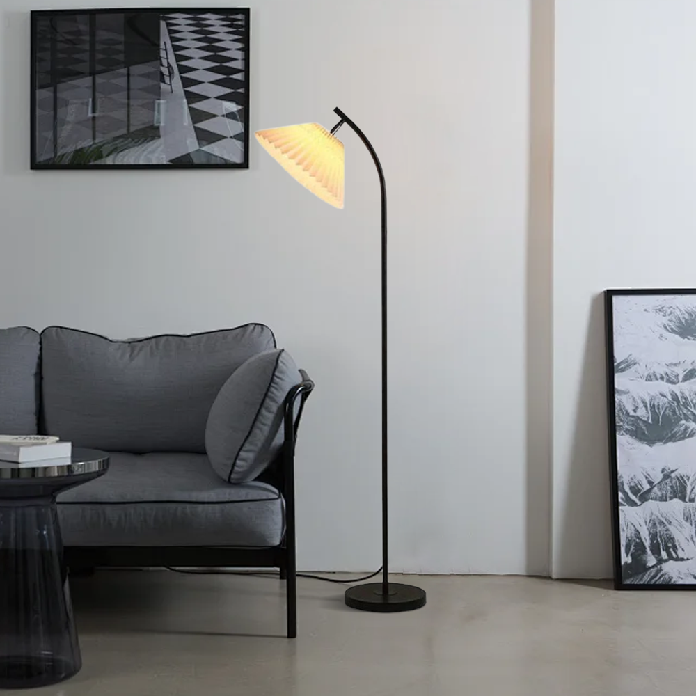 Nordic Metal Hooded Black/White Floor Lamp Bedroom