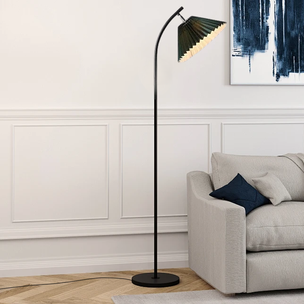 Nordic Metal Hooded Black/White Floor Lamp Bedroom