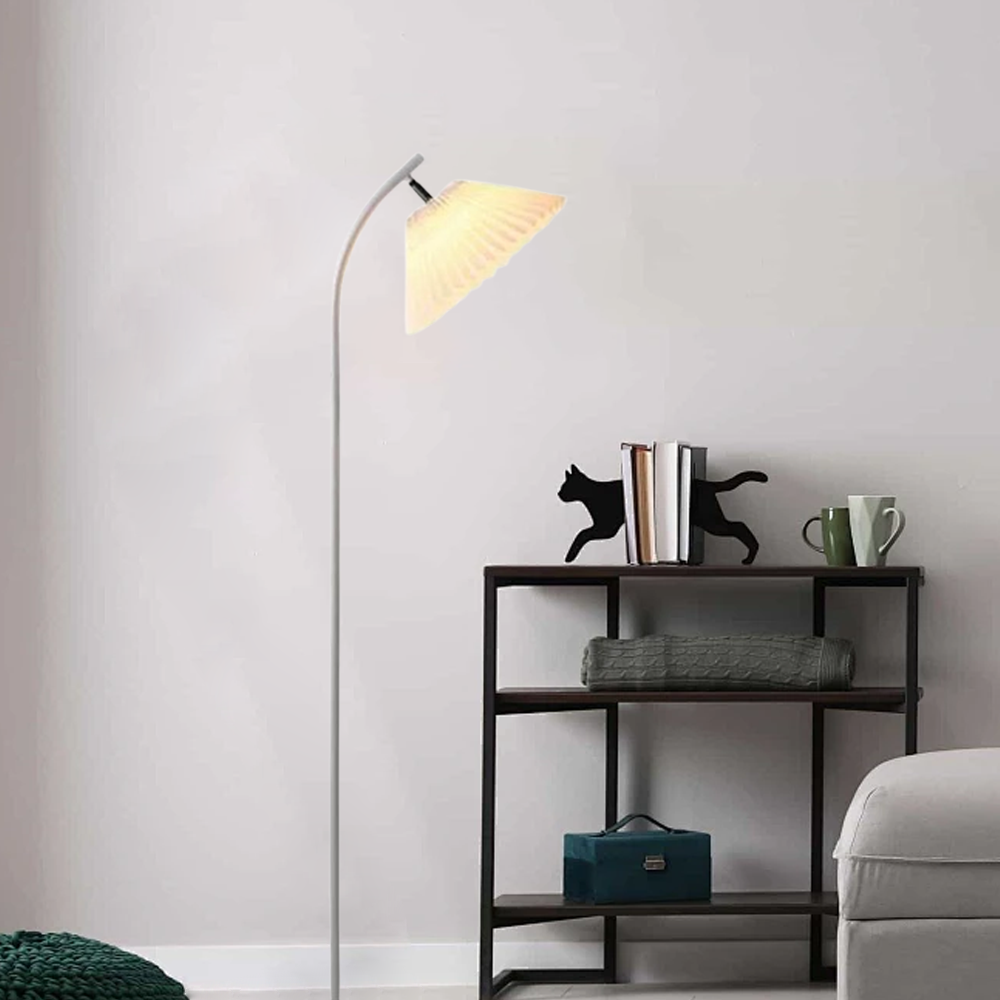 Nordic Metal Hooded Black/White Floor Lamp Bedroom