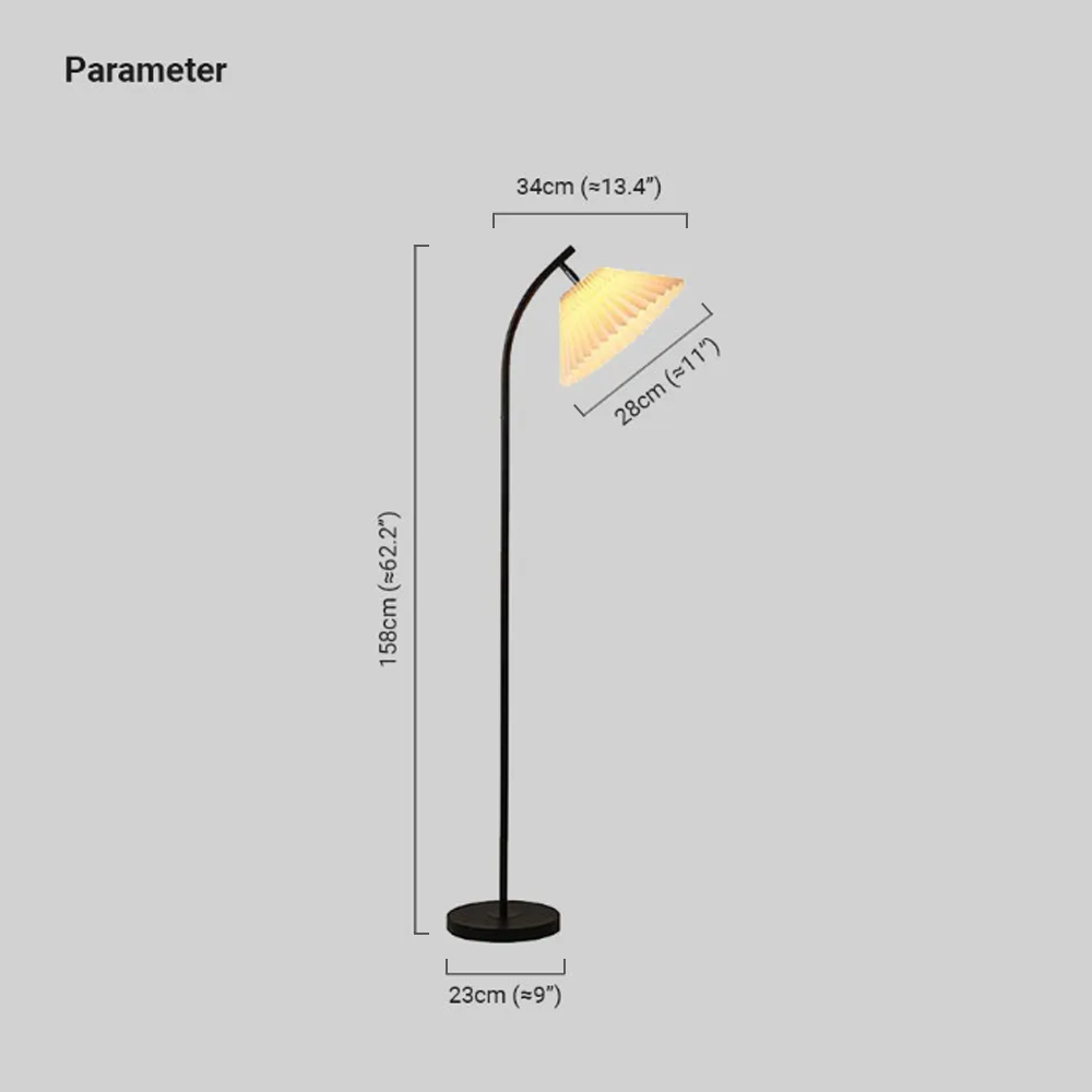 Nordic Metal Hooded Black/White Floor Lamp Bedroom