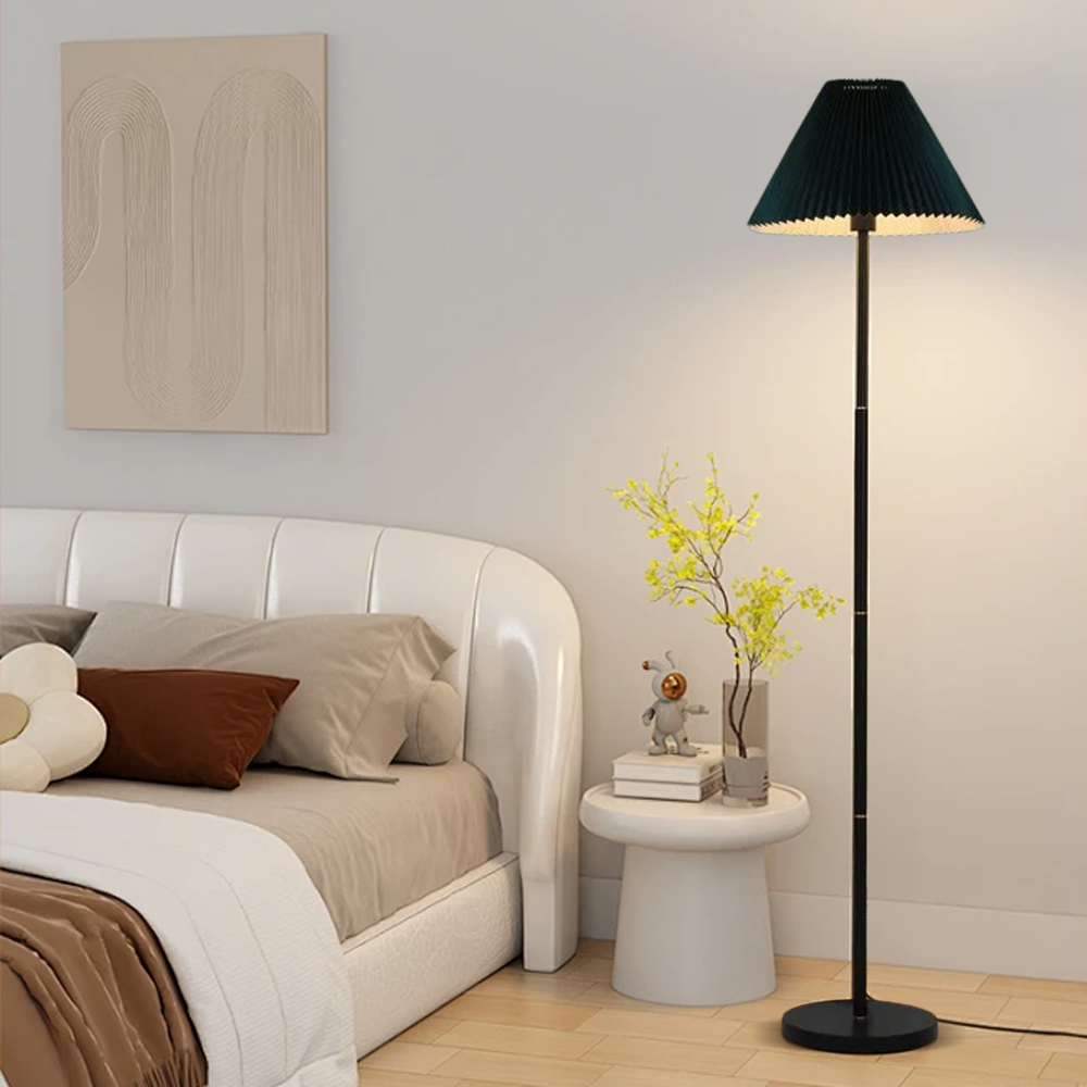 Vintage Metal Hooded White Floor Lamp living Room