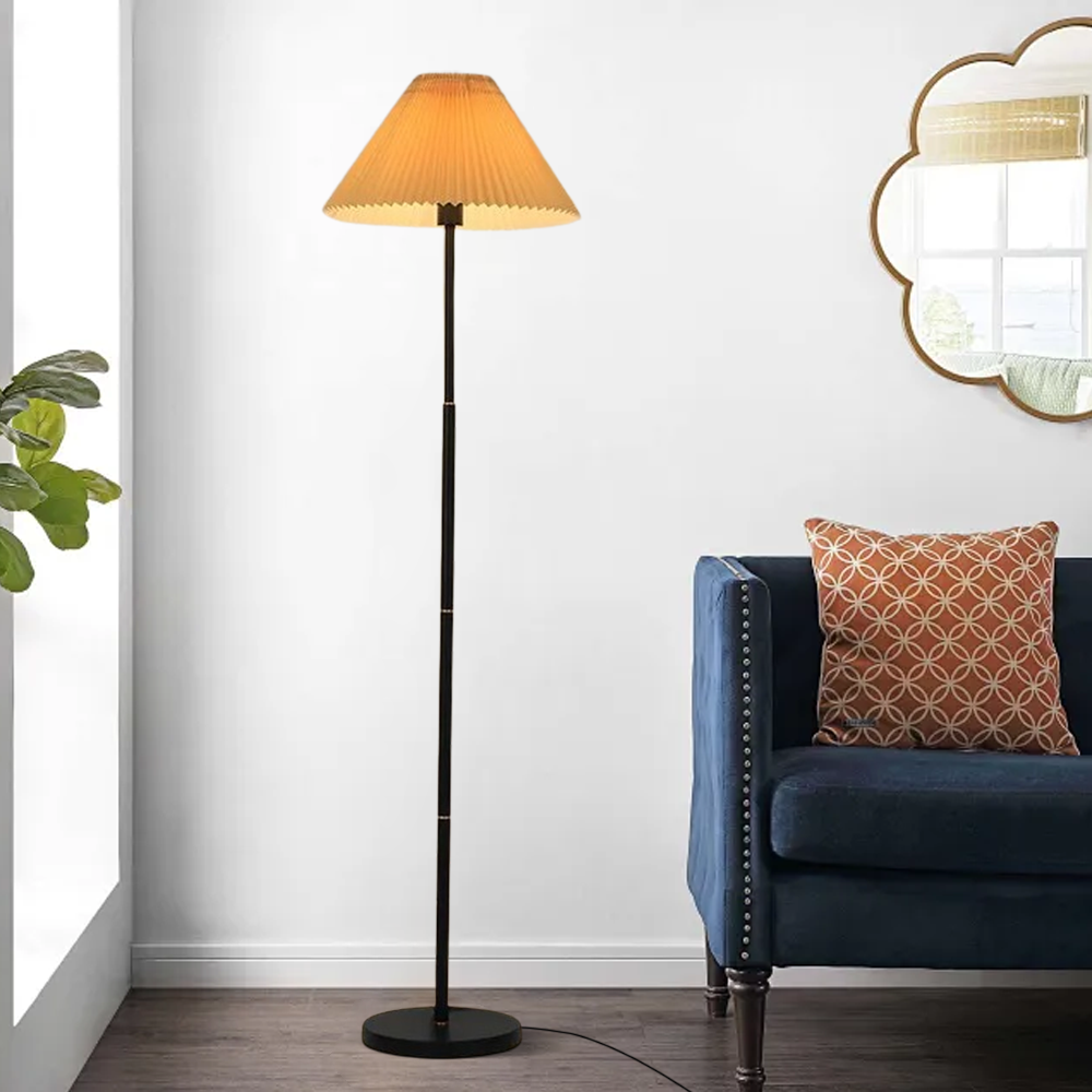 Vintage Metal Hooded White Floor Lamp living Room