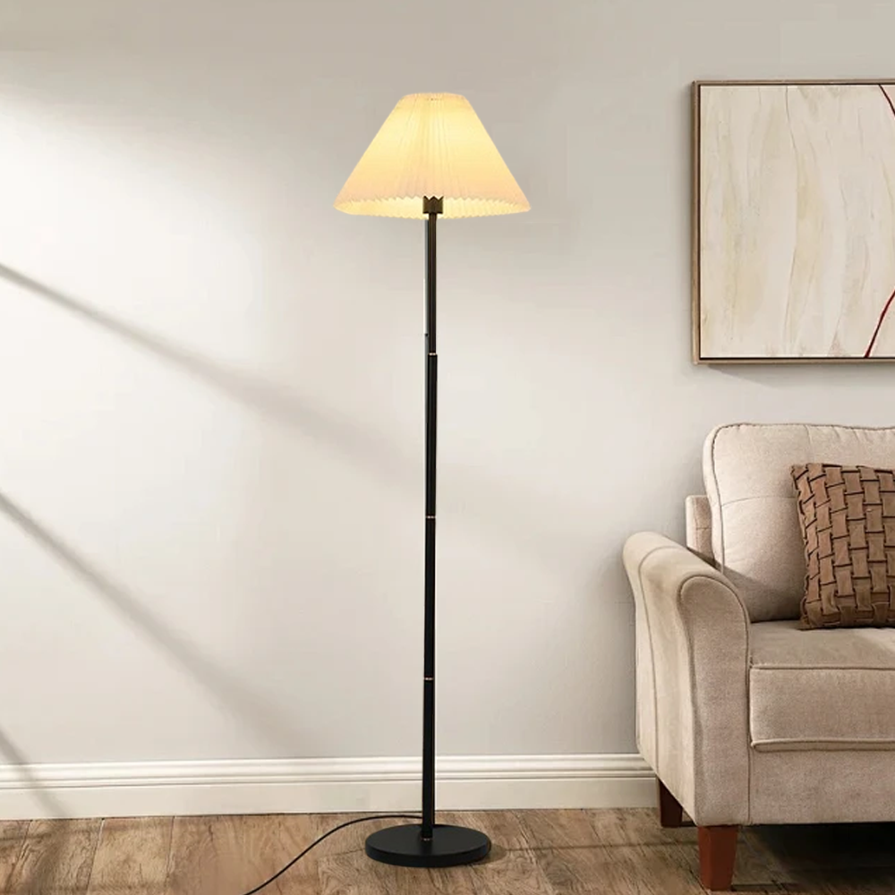 Vintage Metal Hooded White Floor Lamp living Room