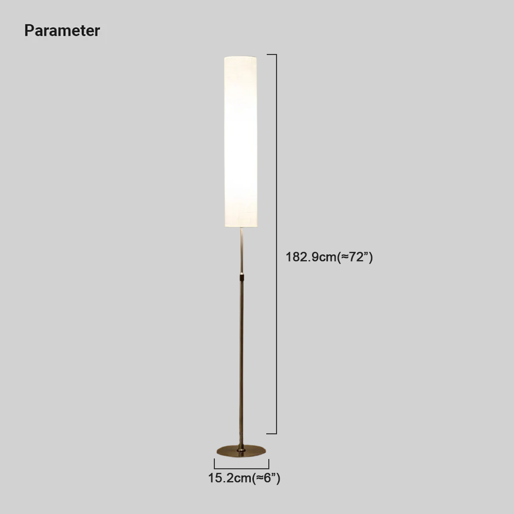 Minimalist Metal Cylindrical White Floor Lamp Living Room