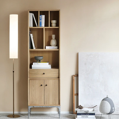 Minimalist Metal Cylindrical White Floor Lamp Living Room