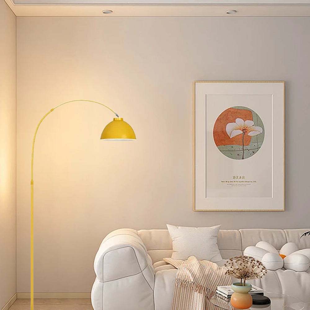 Morandi Metal Curved Black Yellow Floor Lamp Living Room