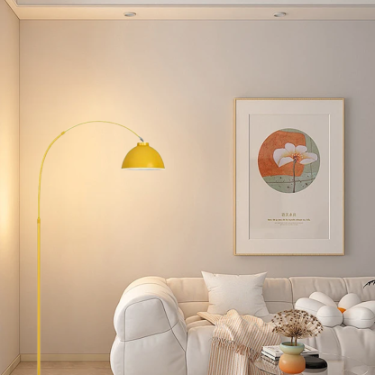 Morandi Metal Curved Black Yellow Floor Lamp Living Room