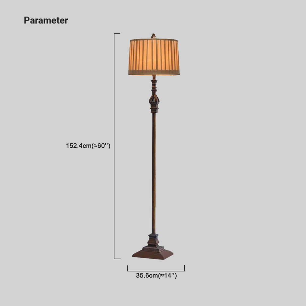 Retro Resin Hooded Living Room Floor Lamp Brown