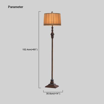 Retro Resin Hooded Living Room Floor Lamp Brown