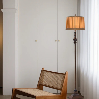 Retro Resin Hooded Living Room Floor Lamp Brown