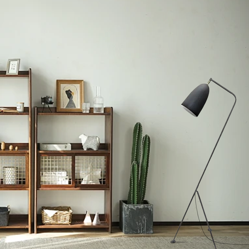 Modern Metal Linear Black Floor Lamp Living Room