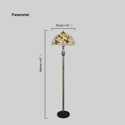 Vintage Metal Glass Bowl Brass Floor Lamp Living Room