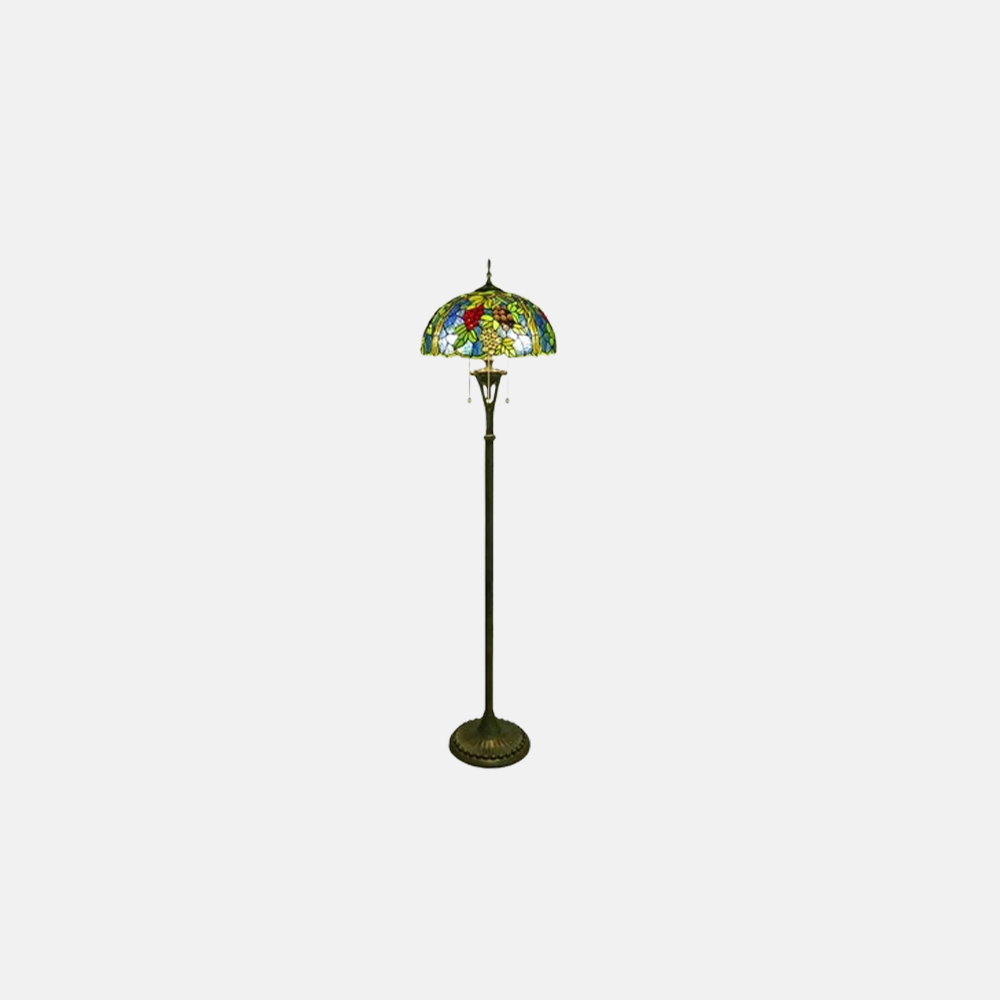 Bohemian Metal Glass Blue-Green/Red-Yellow Floor Lamp Living Room