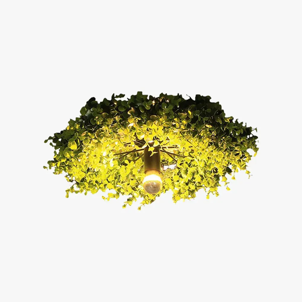 Lacey Metal Artificial Grass Round Green Study Room
