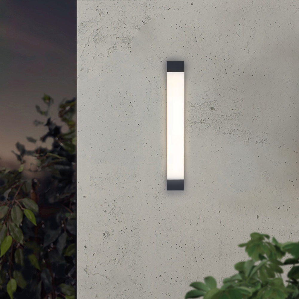 Modern Acrylic Rectangular Black Wall Lamp Terrace