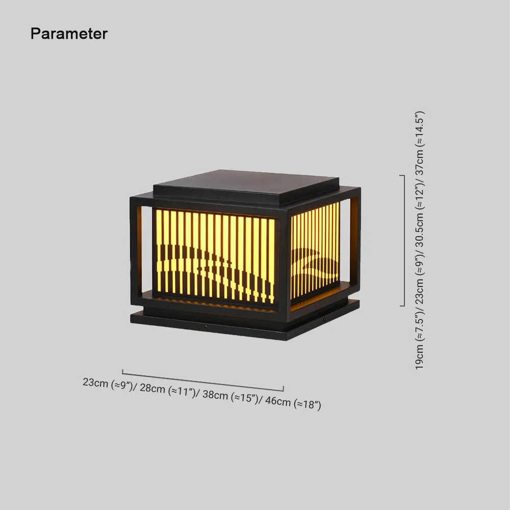 Modern Metal Square Black Outdoor Lamp Garden