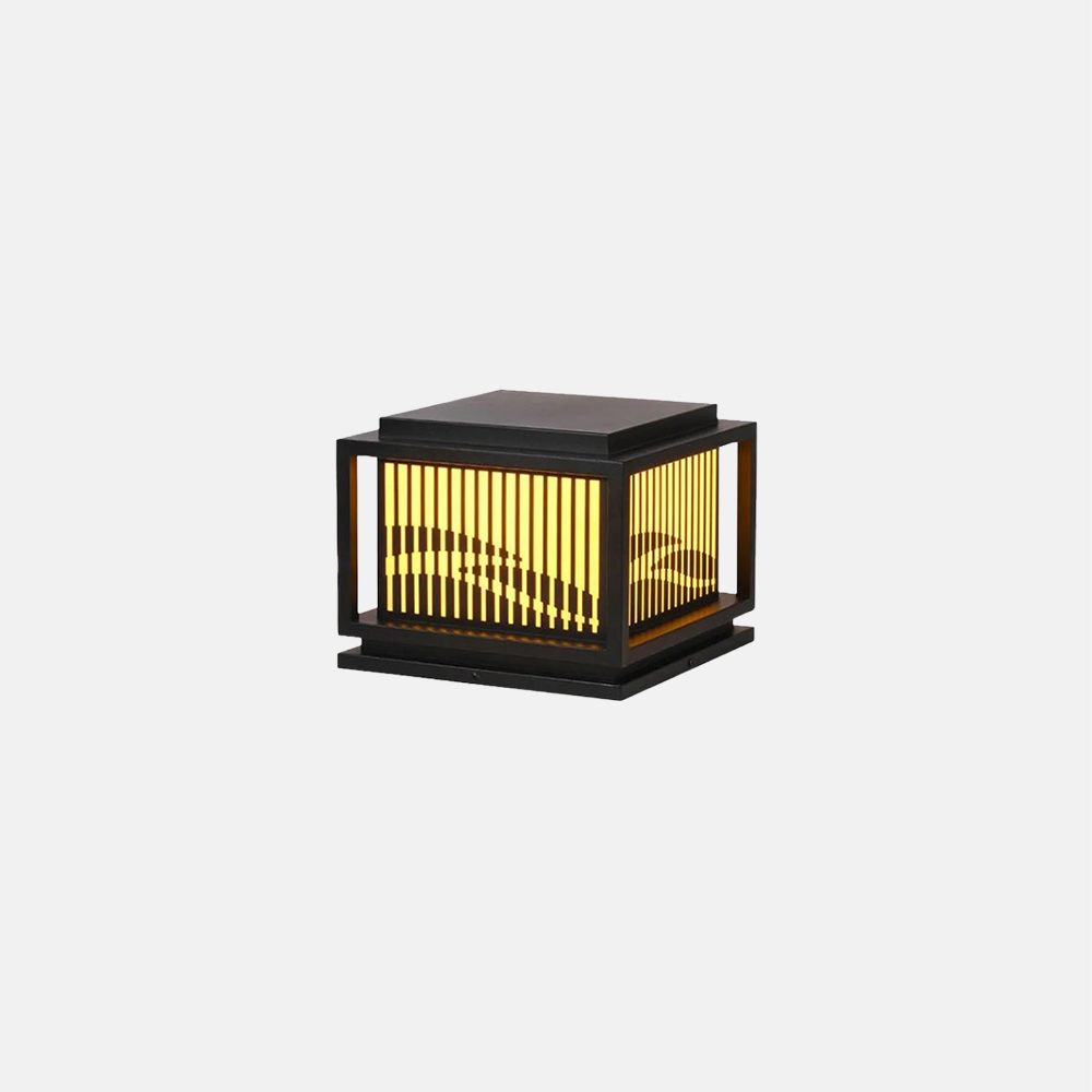 Modern Metal Square Black Outdoor Lamp Garden