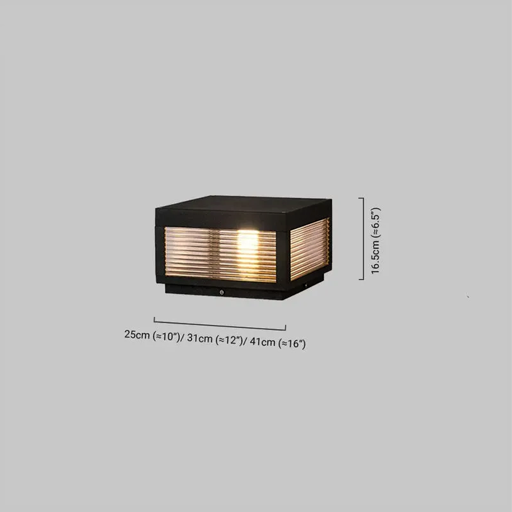 Modern Metal Square Black Outdoor Pillar Light Outdoor