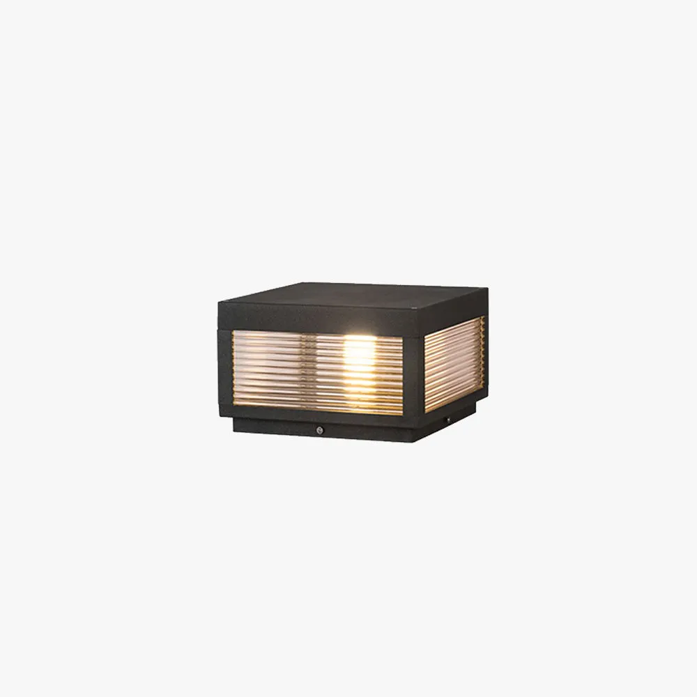 Modern Metal Square Black Outdoor Pillar Light Outdoor