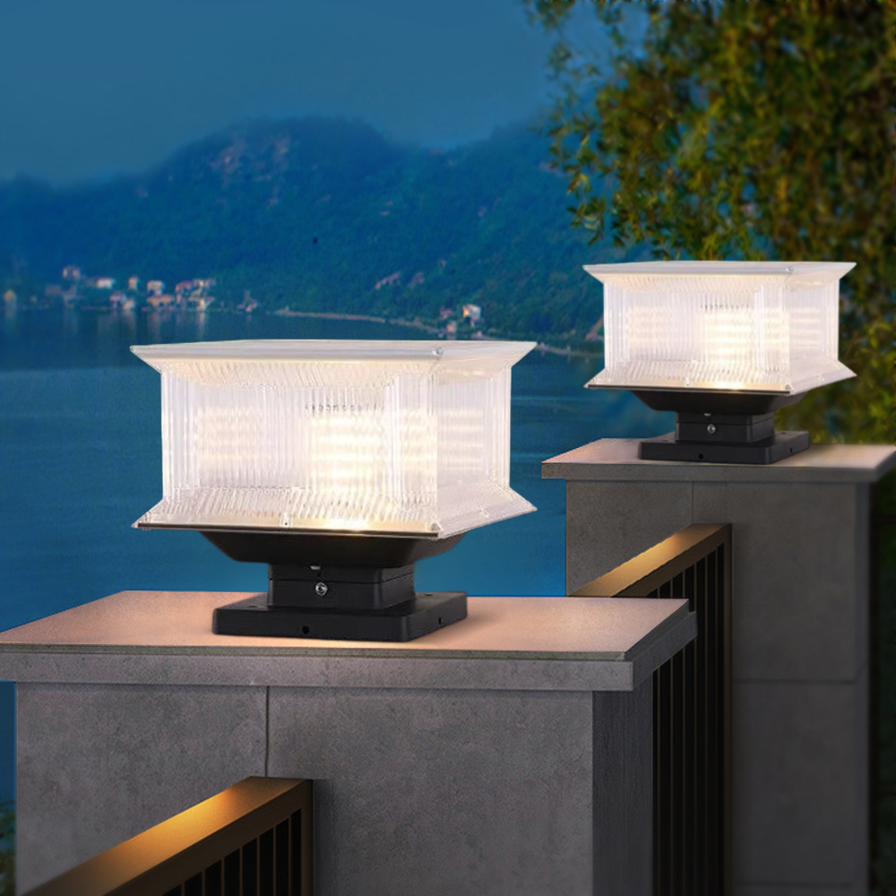 Modern Metal Rectangular Black Floor Lamp Garden Outdoor