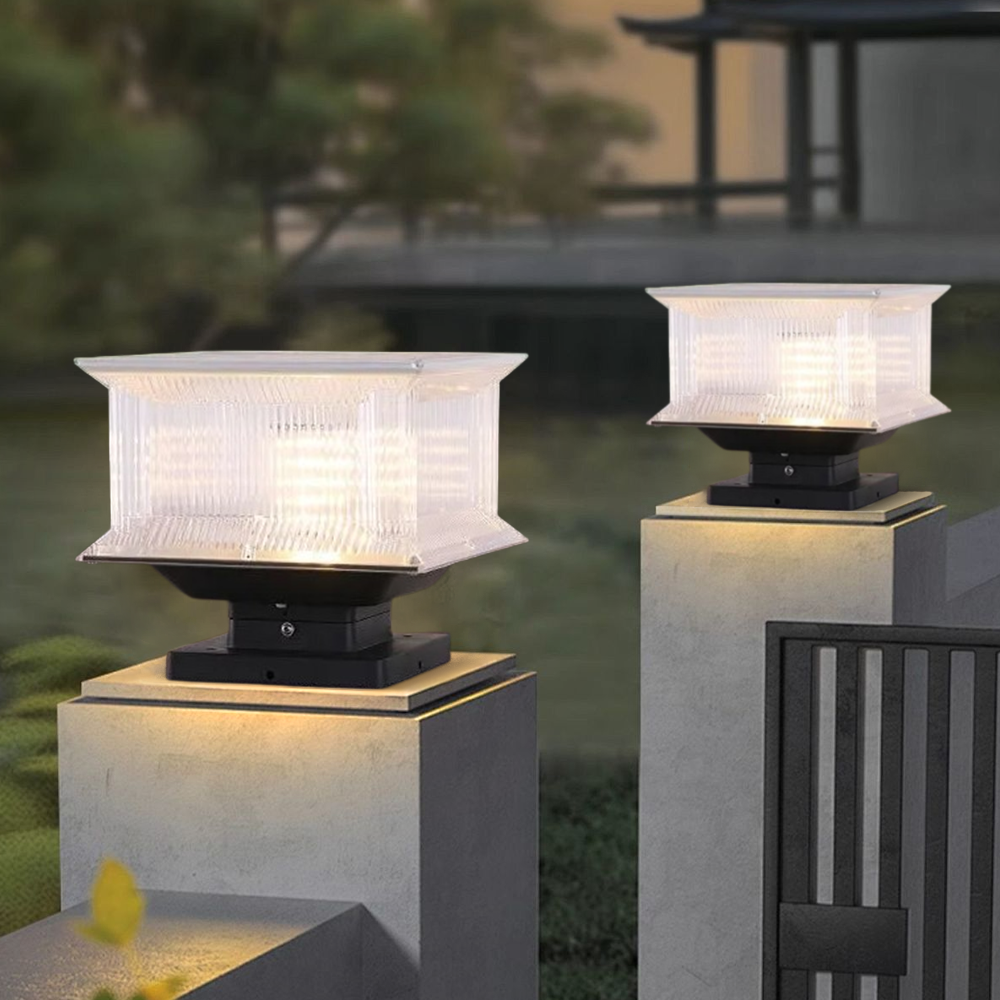 Modern Metal Rectangular Black Floor Lamp Garden Outdoor