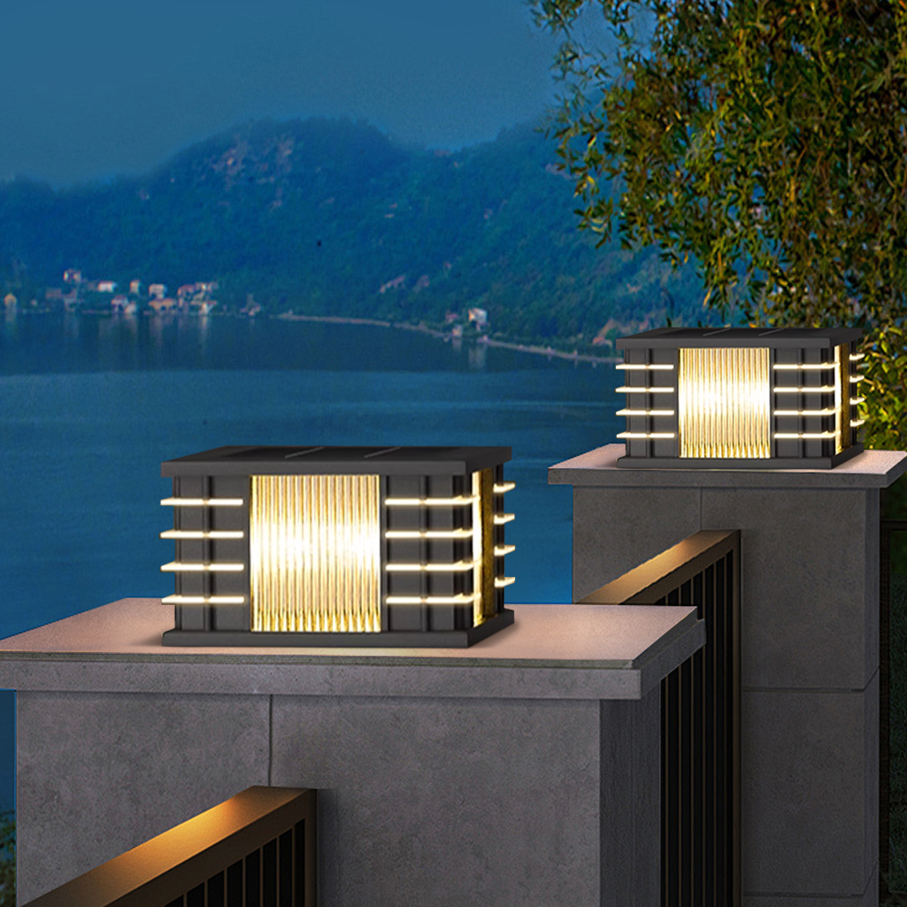 Modern Metal Rectangular Black Floor Lamp Garden Outdoor