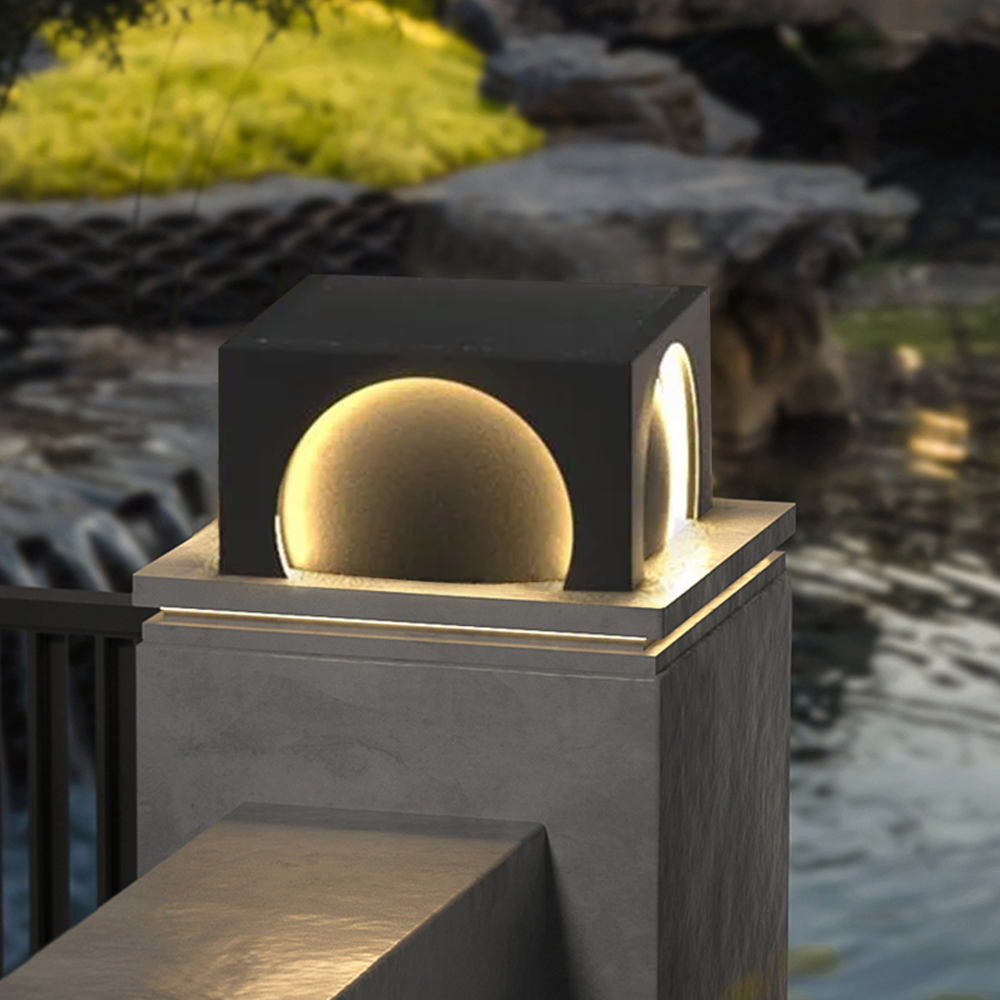 Modern Metal Rectangular Black Floor Lamp Garden Outdoor