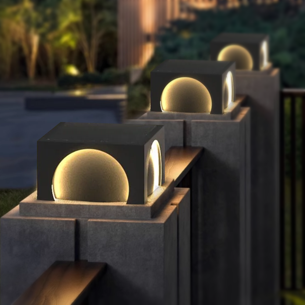 Modern Metal Rectangular Black Floor Lamp Garden Outdoor