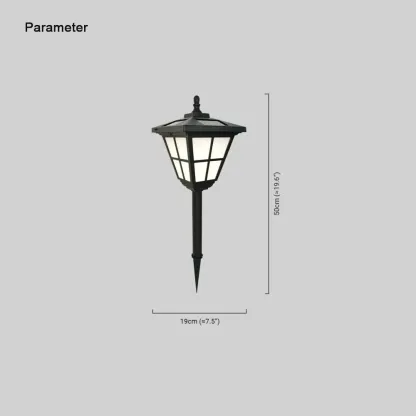 Retro Metal Acrylic Polygonal Black Outdoor Bollard Light Outdoor