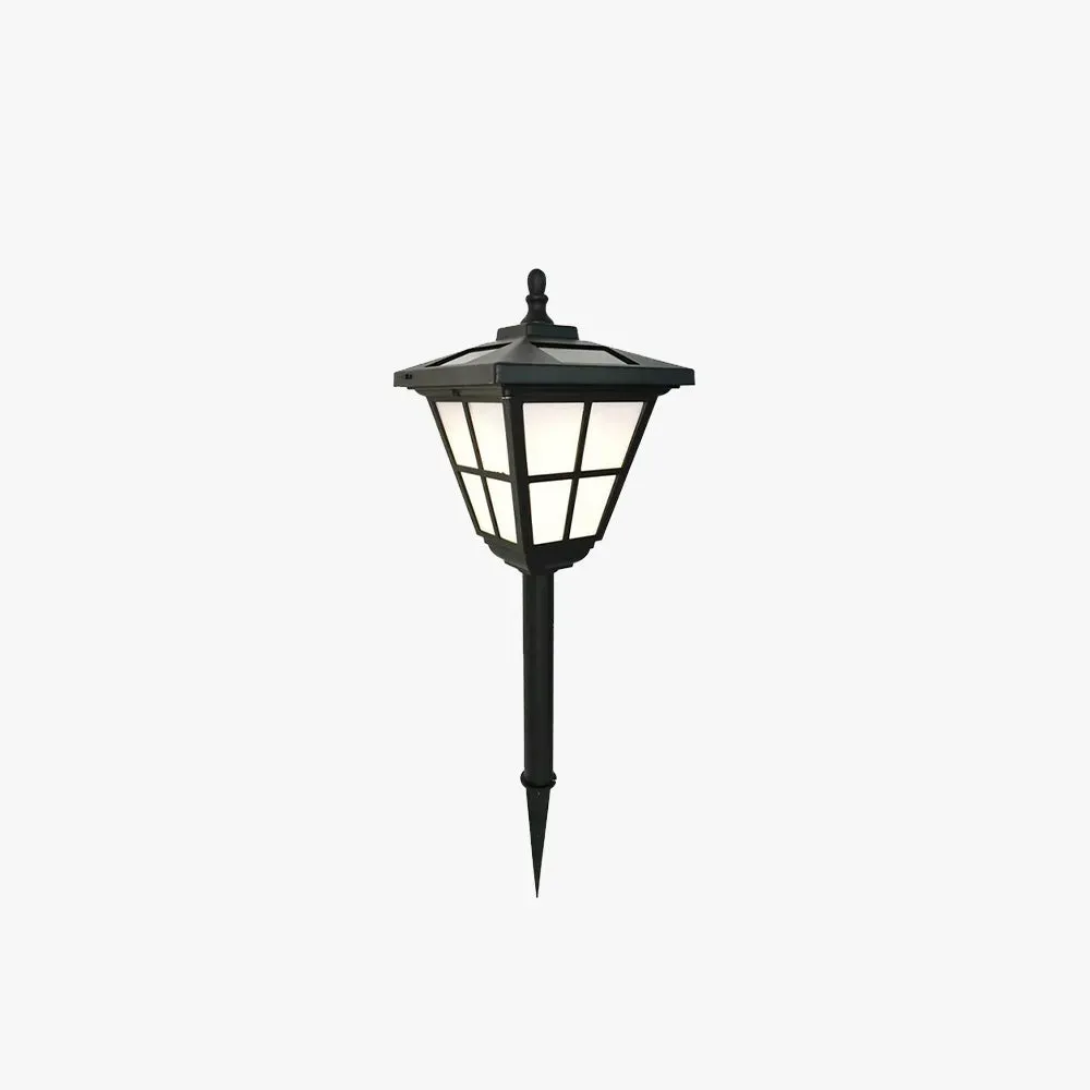 Retro Metal Acrylic Polygonal Black Outdoor Lamp Courtyard