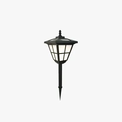 Retro Metal Acrylic Polygonal Black Outdoor Lamp Courtyard
