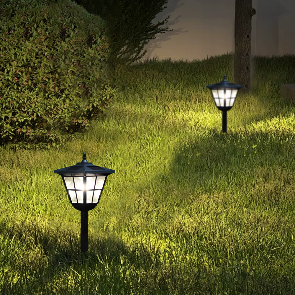 Retro Metal Acrylic Polygonal Black Outdoor Bollard Light Outdoor