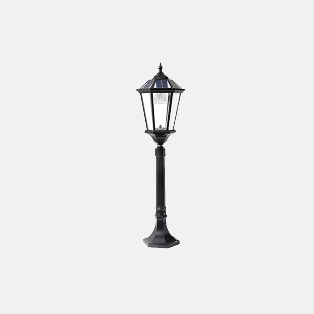 Modern Metal Glass Lantern Black Outdoor Light