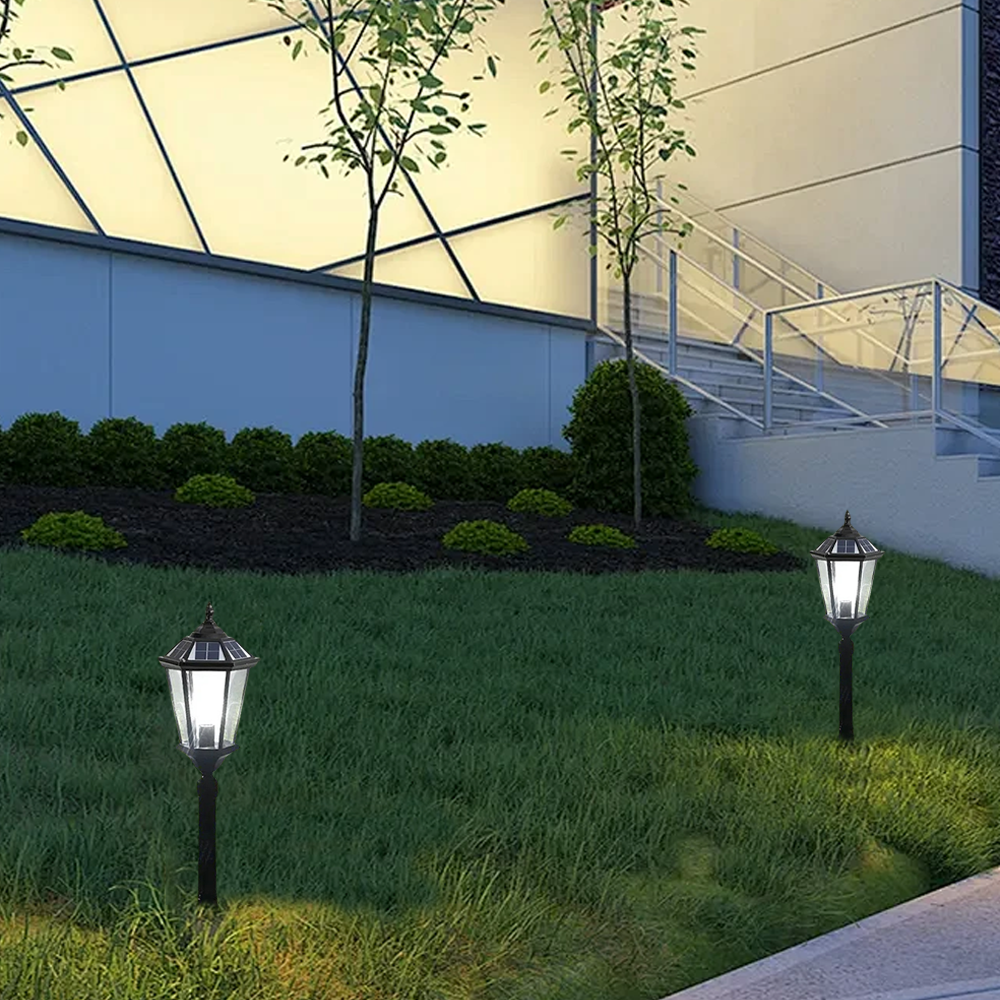 Modern Metal Glass Lantern Black Outdoor Light