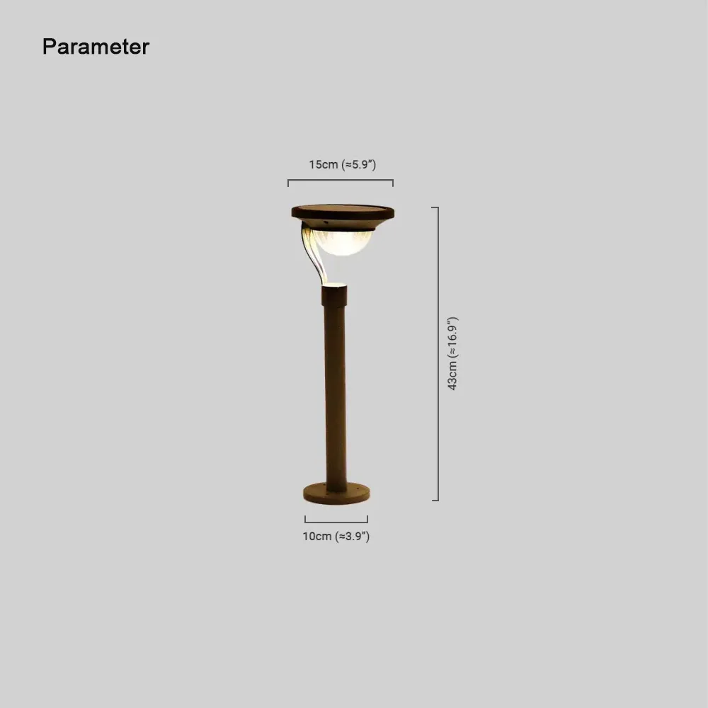 Modern Metal Bowled Dark Grey Outdoor Bollard Light Outdoor