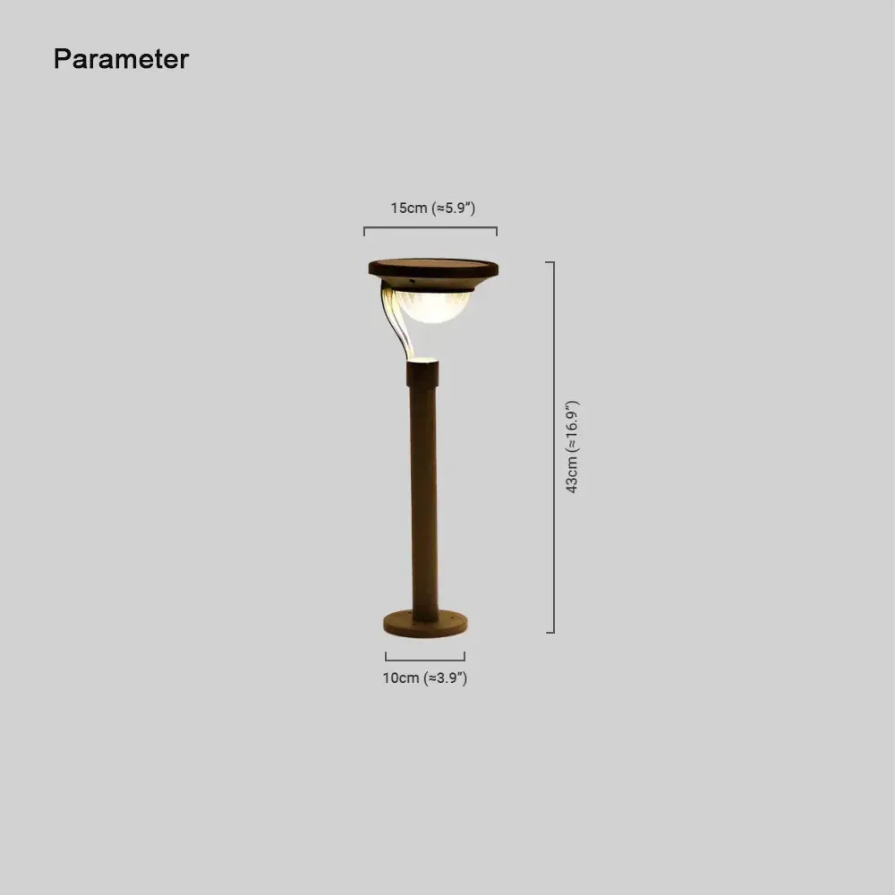 Modern Metal Bowled Dark Grey Outdoor Bollard Light Outdoor