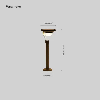 Modern Metal Bowled Dark Grey Outdoor Bollard Light Outdoor