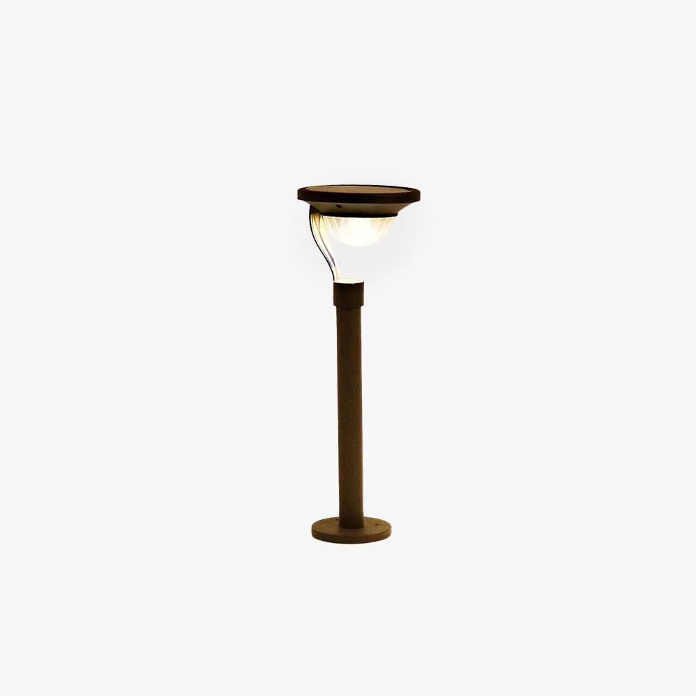 Modern Metal Bowled Dark Grey Outdoor Bollard Light Outdoor