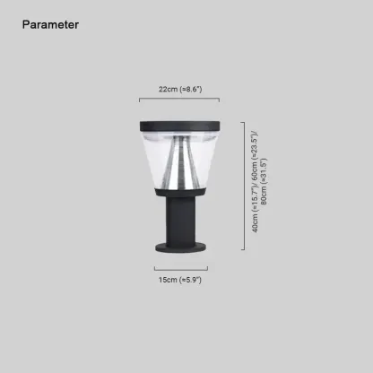 Modern Metal Triangles Black Outdoor Pathway Light Garden