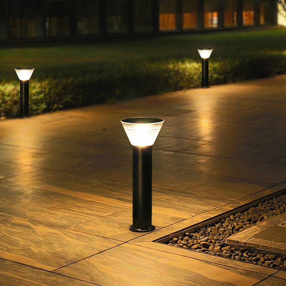 Modern Metal Cylindrical Black Floor Lamp Garden
