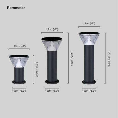 Modern Metal Cylindrical Black Floor Lamp Garden