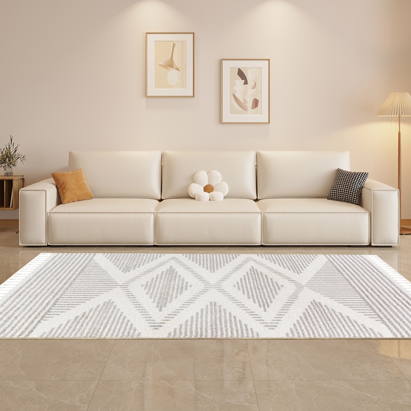 Boho Polyester Beige Carpet Living Room