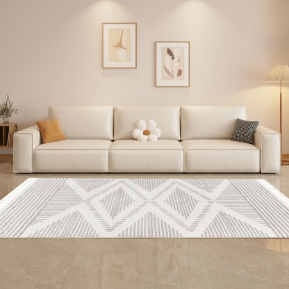 Boho Polyester Beige Carpet Living Room