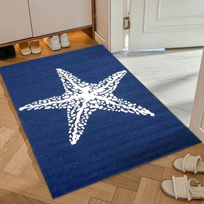 Modern Starfish Blue Polypropylene Rug Living Room