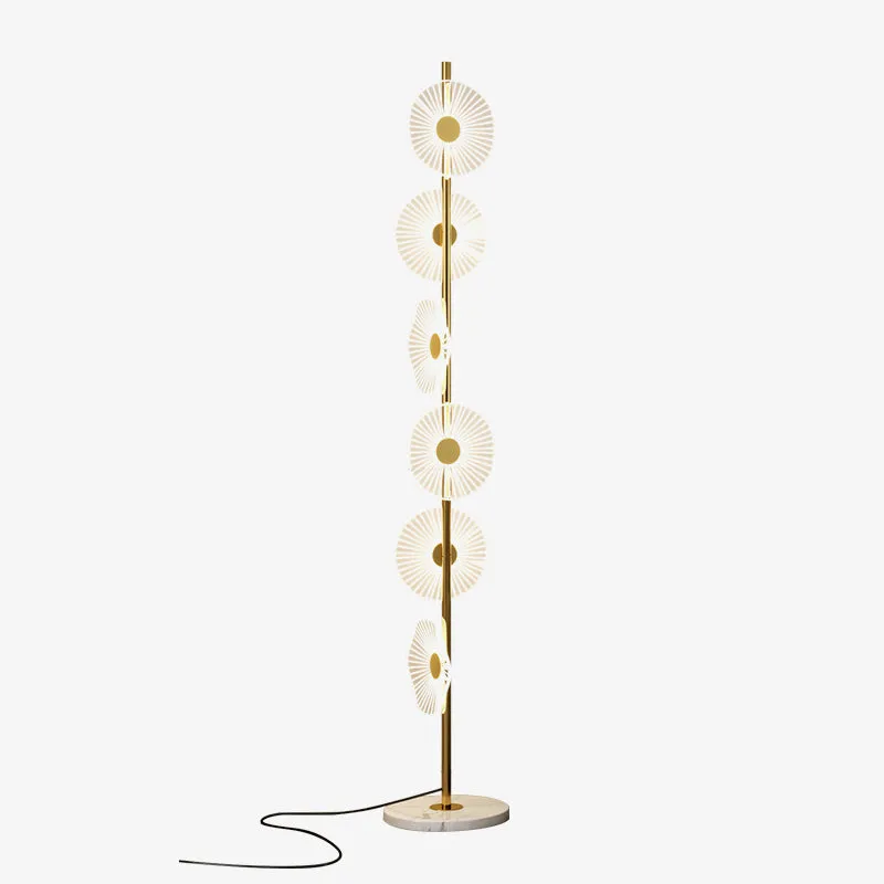Art Deco Metal Acrylic Unusual Gold Floor Lamp Living Room