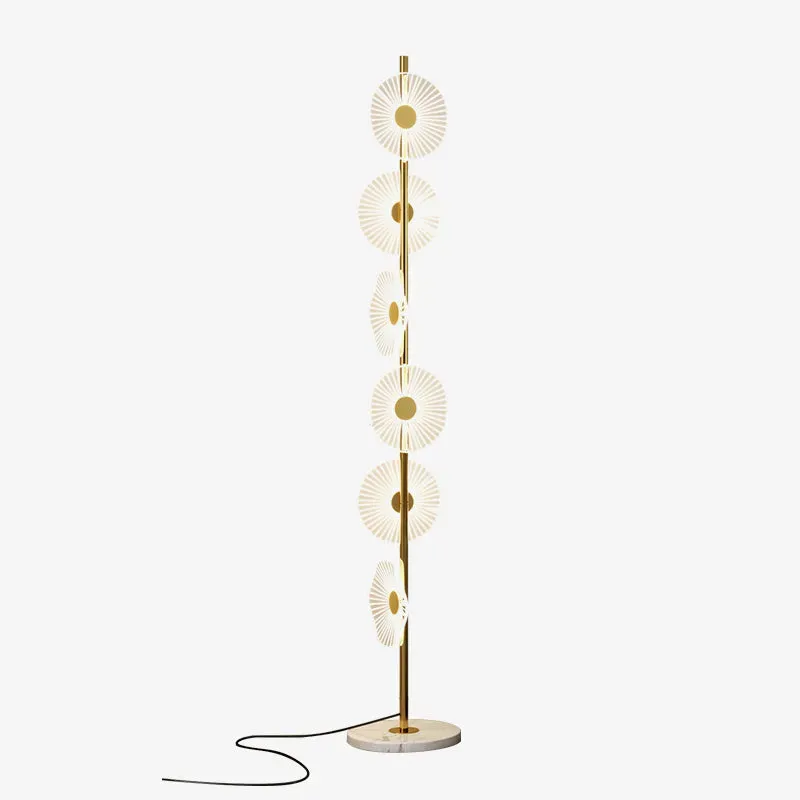 Art Deco Metal Acrylic Unusual Gold Floor Lamp Living Room
