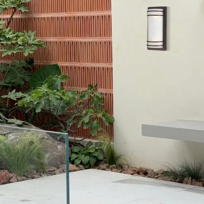 Industrial Bronze Opal Outdoor Wall Light Courtyard/Patio